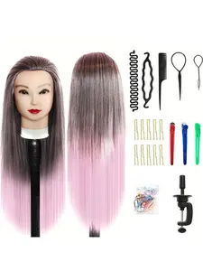 66cm Realistic Hairstyling Mannequin Head with Synthetic Hair, Durable Construction for Salon & Beauty School, Ideal for Barbers & Stylists, Practice Mannequin Head