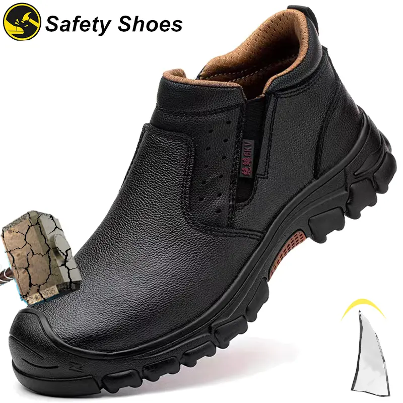 Composite  steel toe work boot Safety Shoes Men Protective Boots Comfortable Sneakers Men Boots Slip-resistant shoes Waterproof Outdoor work shoes Black Mesh