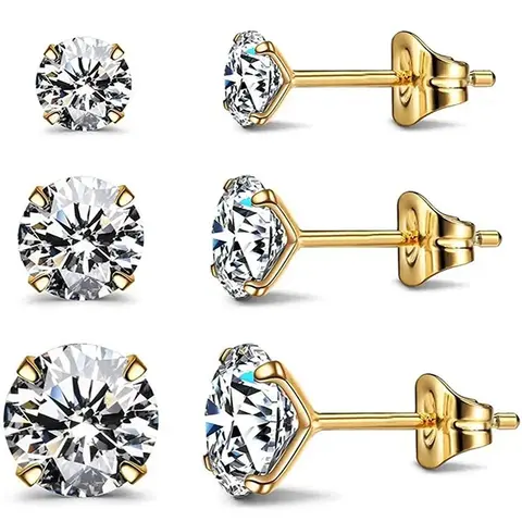 Unisex Elegant Rhinestone Decorated Stud Earrings, 2024 New Style Exquisite Trendy Stud Earrings, Chic Gorgeous As Gift for Girlfriend & Boyfriend, High Quality Earrings, Stud Earring Jewelry, Shining Earrings, Earrings Set, Earrings Studs
