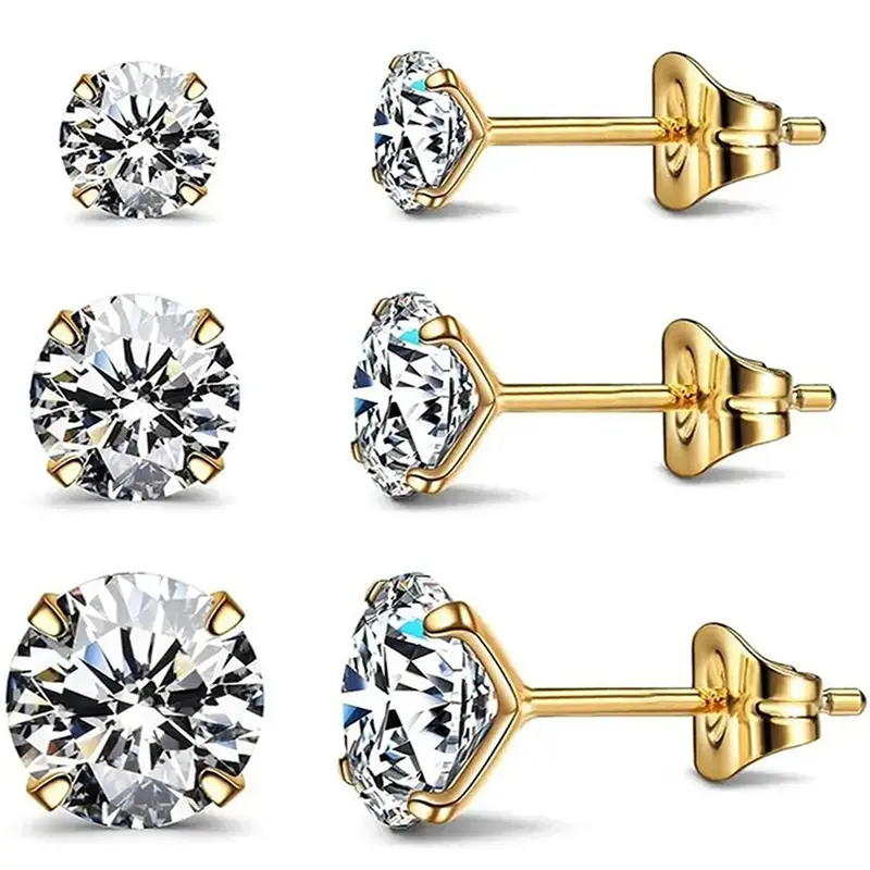 Unisex Elegant Rhinestone Decorated Stud Earrings, 2024 New Style Exquisite Trendy Stud Earrings, Chic Gorgeous As Gift for Girlfriend & Boyfriend, High Quality Earrings, Stud Earring Jewelry, Shining Earrings, Earrings Set, Earrings Studs