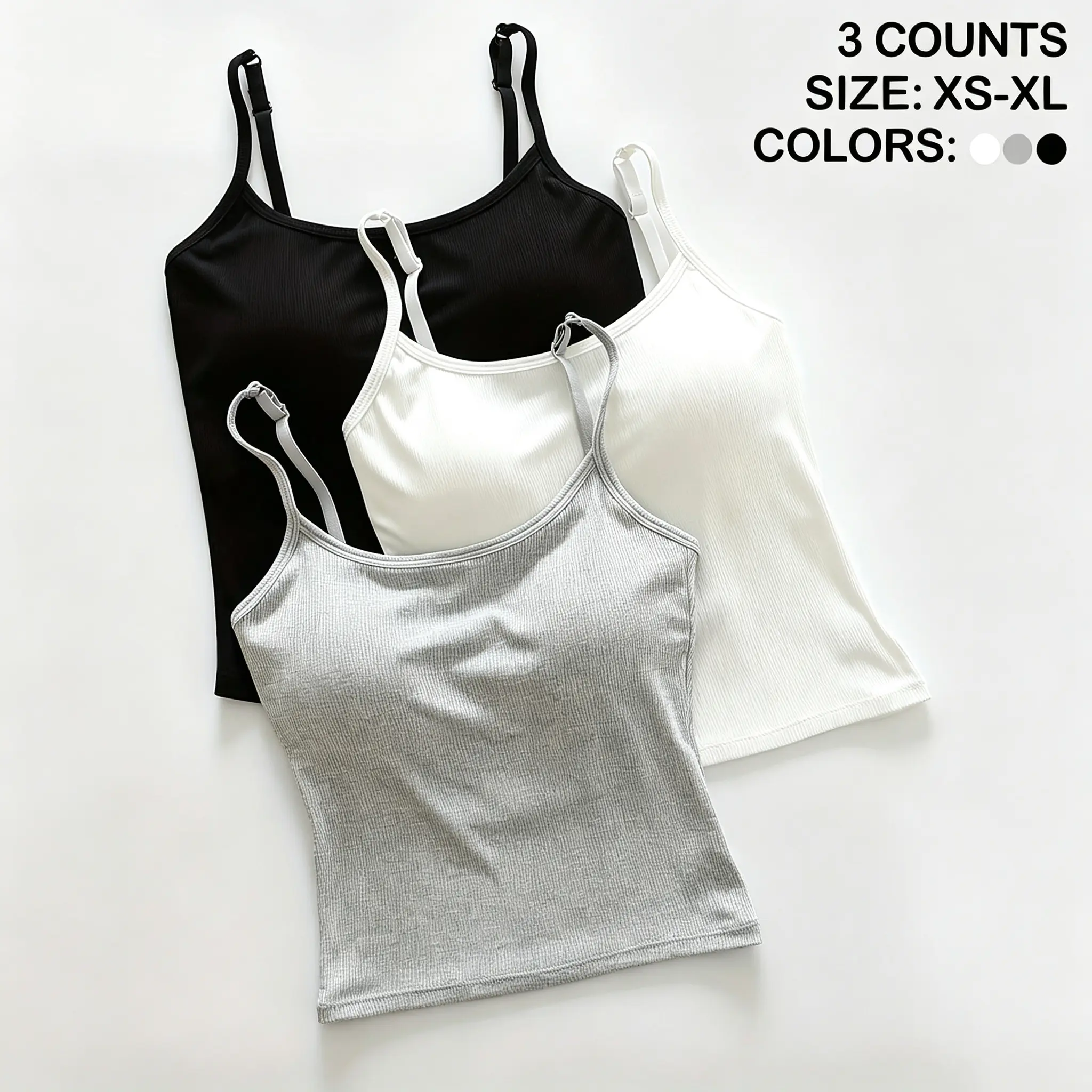 Women's Solid Color Spaghetti Strap Cami Top - Casual Sleeveless Crop, Thin, Fitted Cut, Cute, Normal Type, Hand Wash Only Summer Holiday Basic Everyday Womenswear Tank-2015