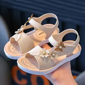 New 2026 Kids Sandals Summer Fashion Princess Style Beach Shoes Soft Sole Toddler Girl Casual Student Girls' Sandals Outdoor Sports Leisure School Soft Bottom Sandals