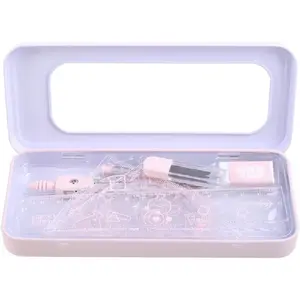 Compass Protractor Set 7 Count with Portable Box Geometry Drafting Tools Set Multi-Purpose Math Drawing Rulers for Drafting Tools and Kits