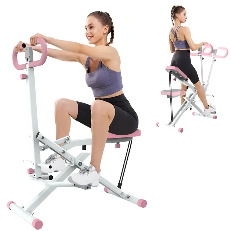 Fahuac Foldable Adjustable Squat & Rowing Machine - Home Gym Gym Equipment with LCD Monitor, 250 lbs Weight Capacity for Full-Body Home Workouts, Exercise Machine, Squat Machine