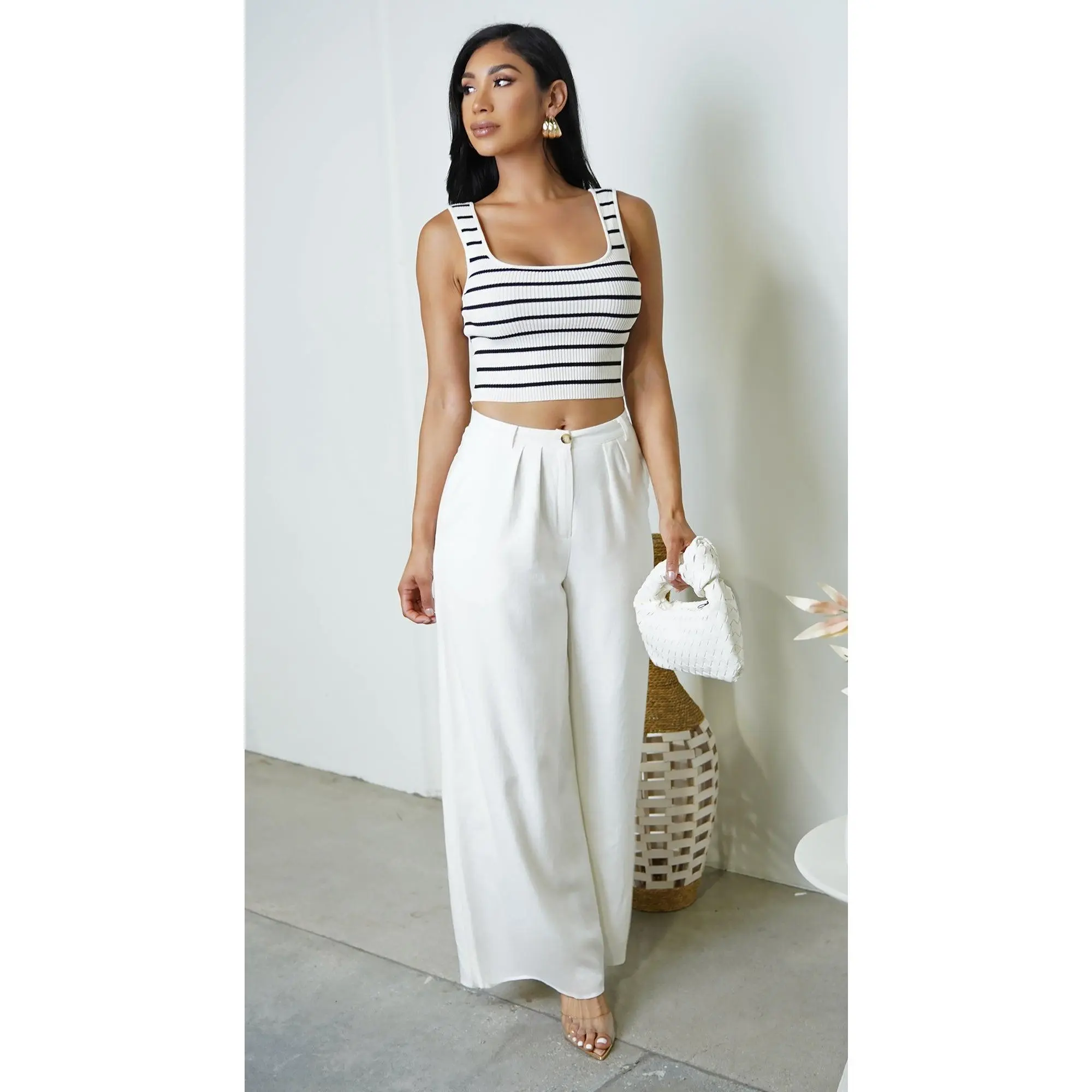 Calia Linen Wide Pants - White