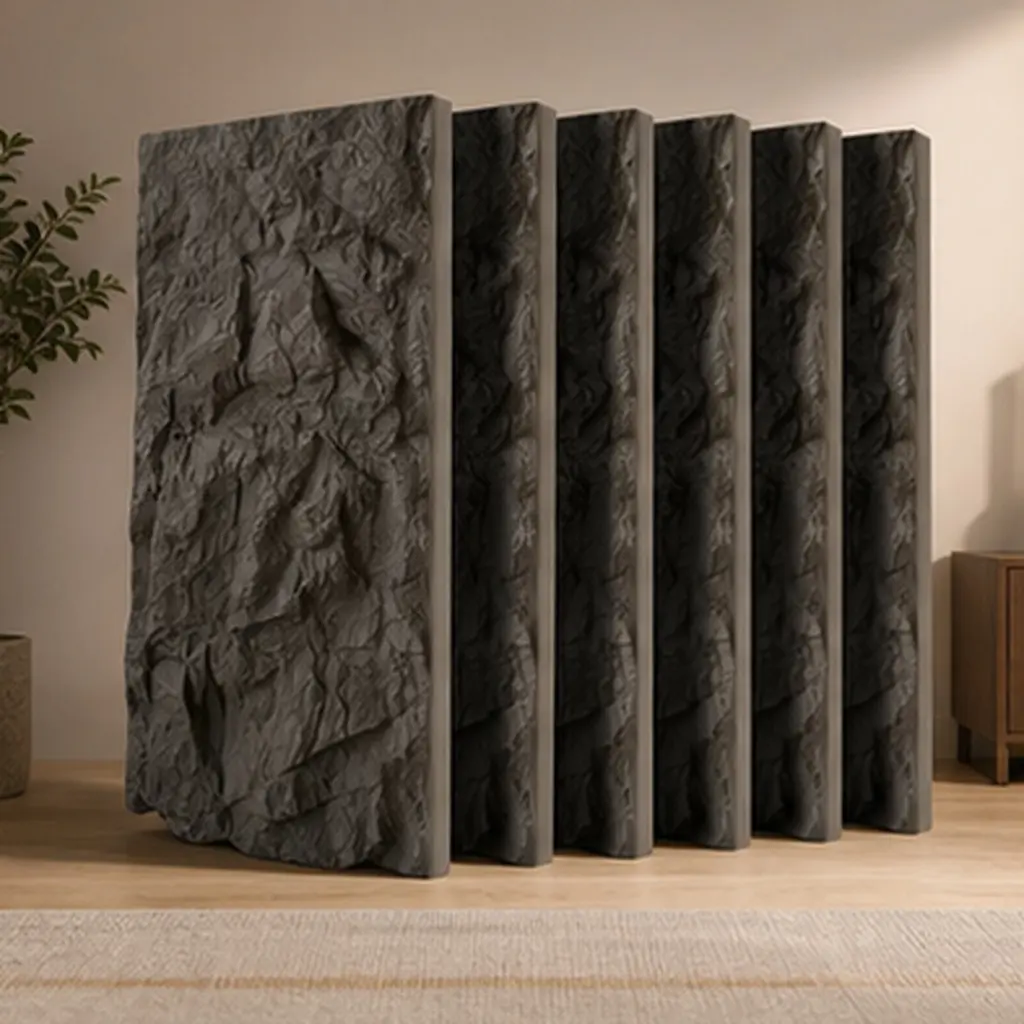 3D Faux Stone Wall Panels 6-Pack PU Wainscoting for Interior Wall Decor Flame-Resistant Lightweight Waterproof for TV Wall Living Room Office 47.24x23.62in Carbon Black, Carbon Black Color Options, PU Material, Product Dimensions: 23.62 W x