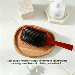 Bubblegum Wood Massage Comb, Women's Detangling Wooden Bristle Brush, Improves Scalp Health, Wedding/mother's Day Gift