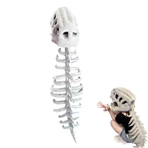 Realistic Halloween Dinosaur Costume Set, 3D Skeleton Design, Theme Skull Role-Playing Props, Multi-Piece Dinosaur