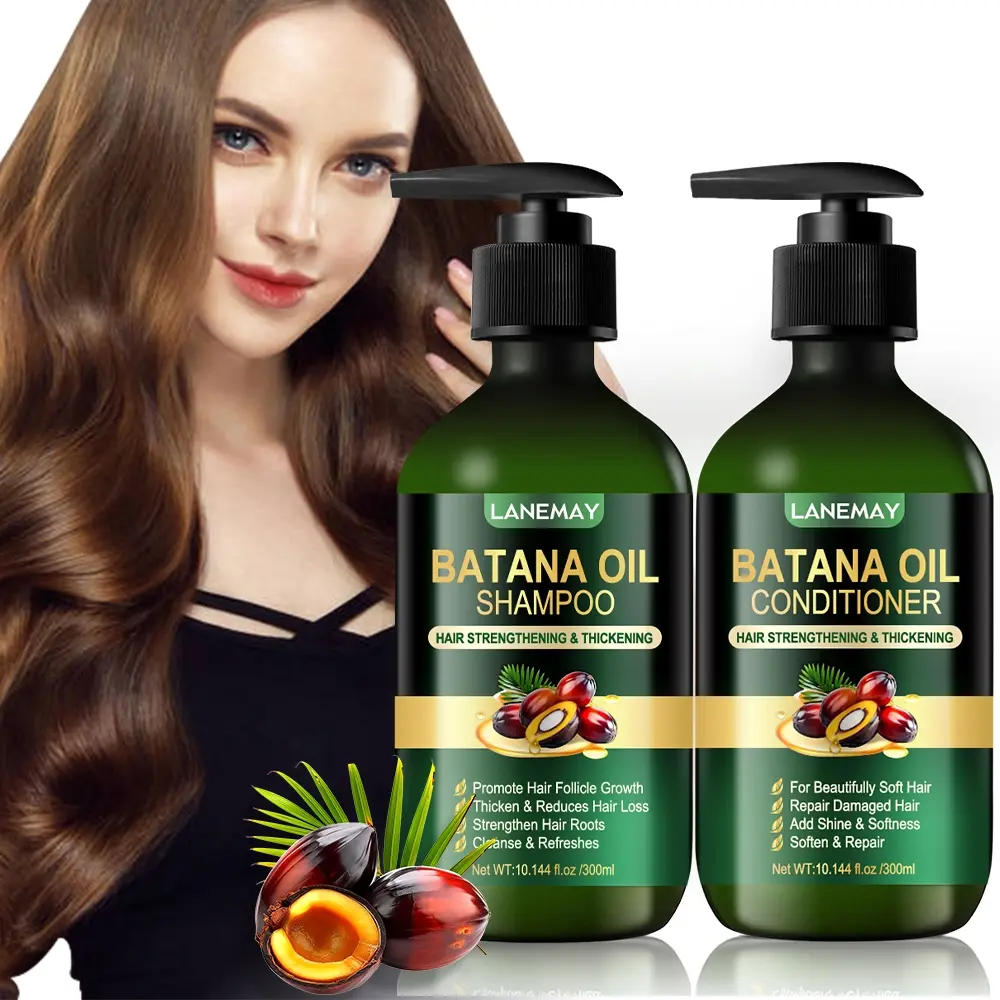 Batana Shampoo and Conditioner Set, Thickening Shampoo for Deep Cleaning, Hydrating and Strengthening Hair, Repairing Damage and Preventing Breakage for All Hair Types, Moisturizing Haircare Product