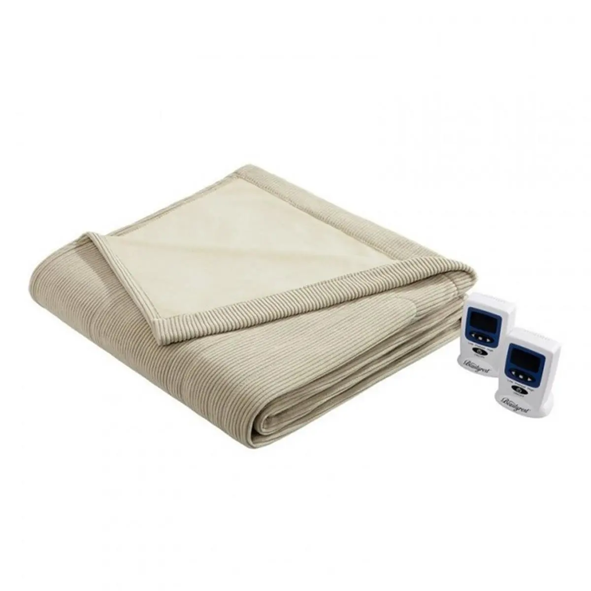 Beautyrest BR54-0180 Full Size Electric Micro Fleece Heated Blanket - Beige, Sleep Aid, Feel Cosy, Rectangular