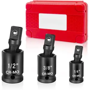 Universal Joint-Socket, Impact Swivel Socket Set, 3-, 1/4-Inch, 3/8-Inch, 1/2-Inch Drive Set....