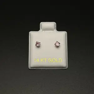 14k Gold 3mm Circle Stud Screw Back Earrings