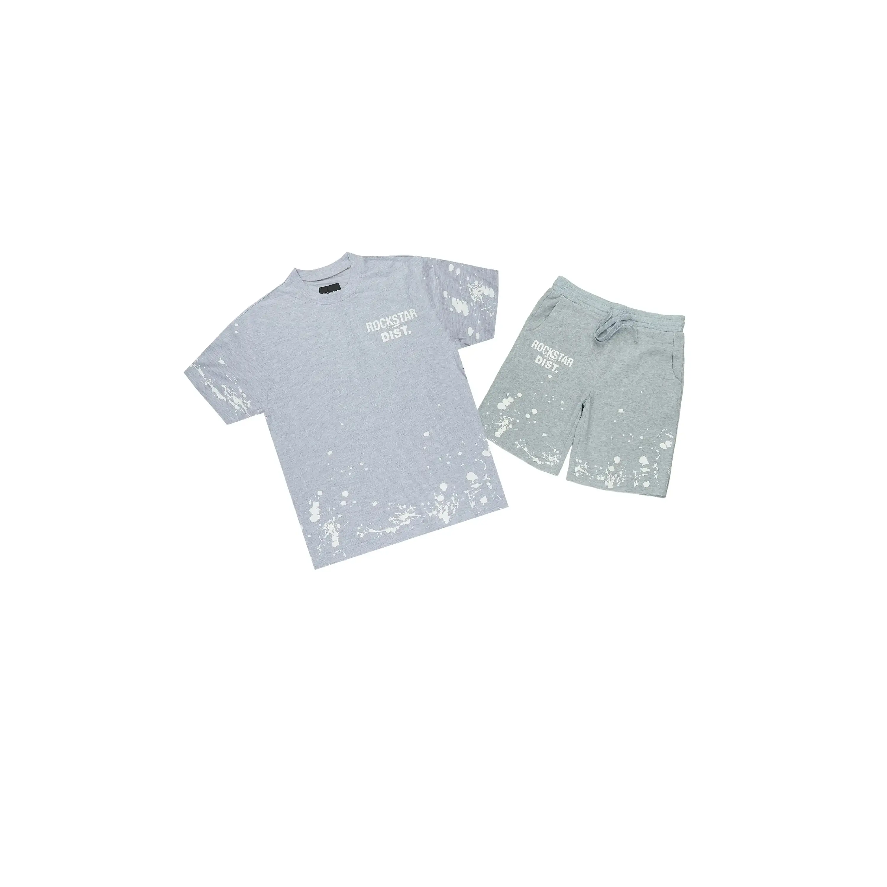 Boys Rafix Heather Grey Graphic T-Shirt/Short Set