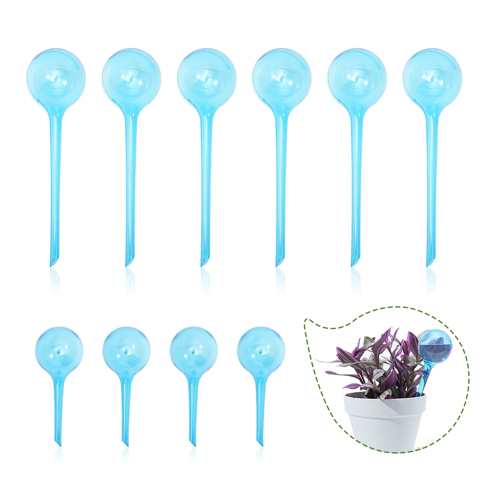 Bamworld 10pcs Aqua Globe Watering Equipment - Automatic Drippers, Self-Watering Irrigation System for Indoor-Outdoor Garden Flowerpots, Vacation Care, Water Conservation (Floral, Water-Filled Variants), Floral Watering Equipment