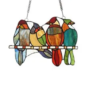 Chloe Lighting CH3P216RA12-GPN 15 x 8 in. Nectar Tiffany-Style Animal Design Window Panel, Multi Color