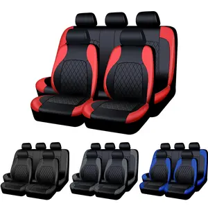 Universal Car Seat Covers 1 Set 5 Seats for Car Front & Rear Seat Covers, PU Leather Waterproof Automotive Seat Protectors, Fits Most Vehicles, Car Interior Accessories