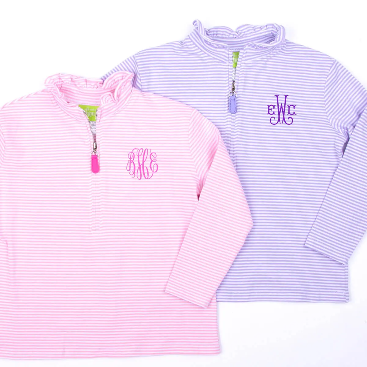 Girl Half Zip Pullover - Soft Knit Jacket with Ruffle Trim
