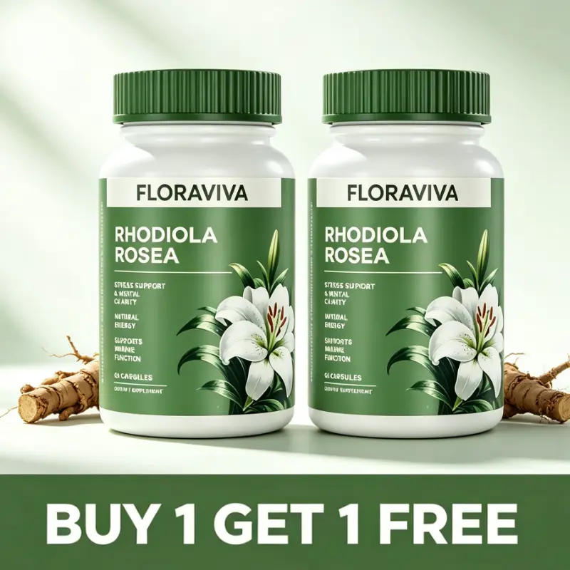 [BUY 1 GET 1 FREE] Rhodiola Rosea Extract Edible Dietary Supplement Capsules - 500mg Natural Adaptogen Herbal Supplement, Vitamins, Botanical Extracts for Stress Relief, Prop 65 Safe Body Support, Herbal Supplements, Buy 1 Get 1 Free Product