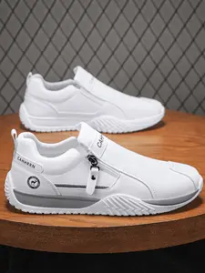 Men's Summer One-Click Slip-On Casual Shoes, Walking Shoes, Low Top Artificial Leather Sneakers, Trainer, Comfortable Rubber Sole, All Seasons Fashion