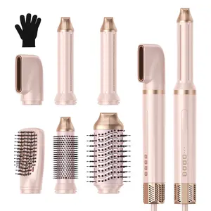 6-In-1 Rose Gold, 110K RPM High-Speed Brushless Motor Hot Air Brush Set, Hair Styling Tools, Thermal Brush Straightener, 200 Million Negative Ions Anti-Frizz, Gift For Hairstyling, Fast Heating, All Hair Types, Styler