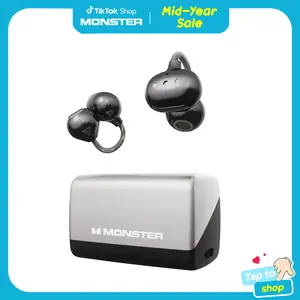 Monster Airclip Ear Clip Wireless Earbuds, Bluetooth 6.0, 165H Playtime, Open Ear Design, Lightweight Fit, Clear Calls, IPX6 Waterproof Headphones for Workout, Travel & Everyday Listening - SummerWins - DealsForYouDays