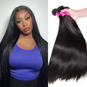 Brazilian Human Hair Bundles Body Wave/Straight/Deep Wave, 12A Grade,Unprocessed Virgin Hair Weave, Natural Black Extensions