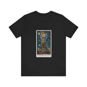 Queen of Cats tarot tee The Cat Lover tarot card for crystal and witch lovers alike, Tarot t-shirt, Cat Tabby t-shirt,