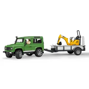 Bruder 02593 Land Rover w/ Trailer, Worker and JCB Excavator 26.10.10