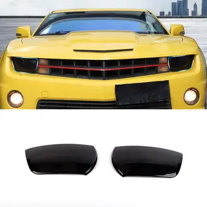 CheroCar Smoked Black Headlight & Headlamp Trim Cover Decors - Headlight Wraps Covers, ABS Laser-Cut UV-Resistant Durable DIY Easy-Install Car Auto Parts for Chevy Camaro 2010-2015