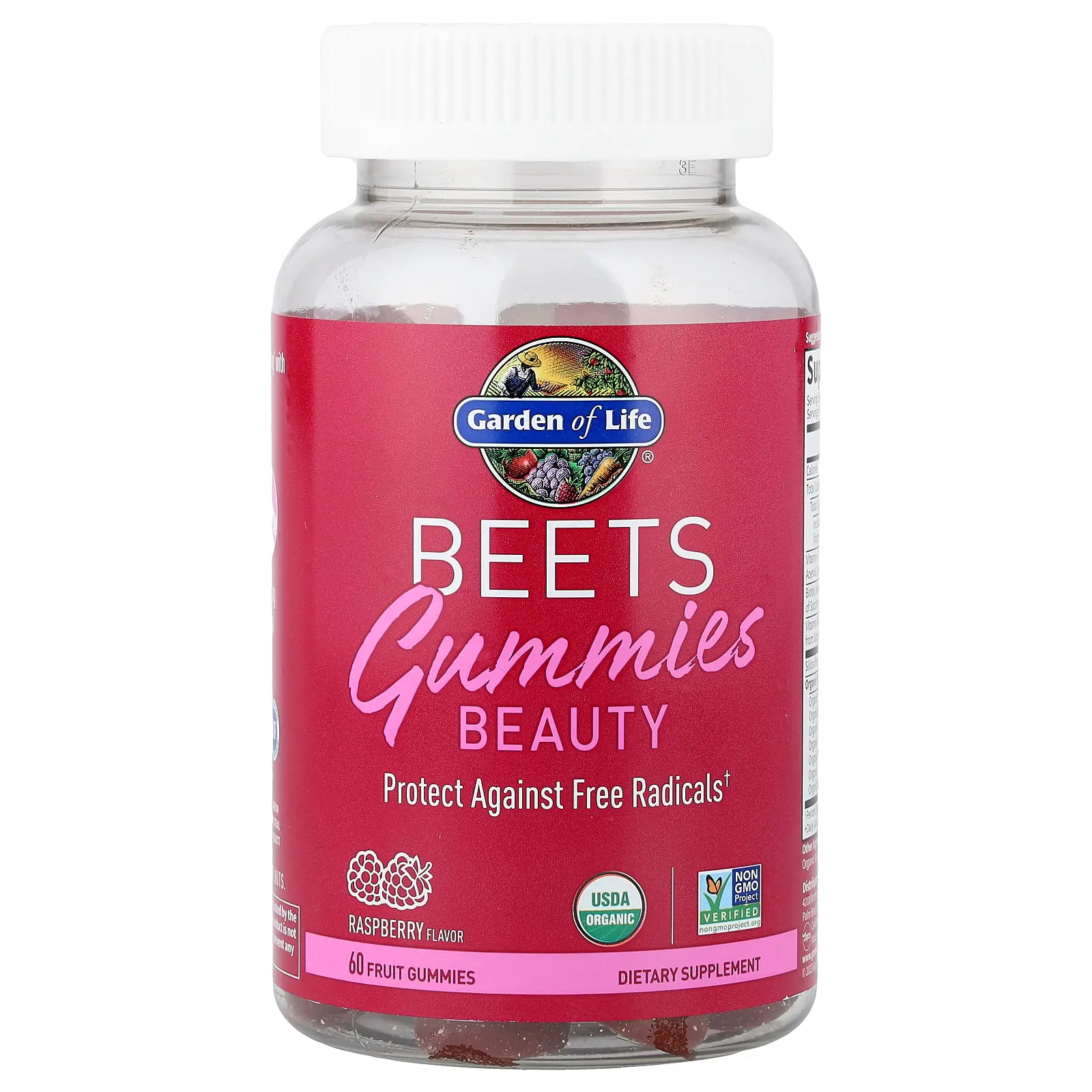 Garden of Life Beets Gummies Beauty, Raspberry, 60 Fruit Gummies