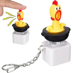 Tomorotec Funny Chicken Keyboard Toy with 3 Sound Modes Type-C Rechargeable Cartoon Fidget Toy for Adults LED Light Effects Annoying Prank Gag Toy for Stress Relief Office Desk Parties Friends