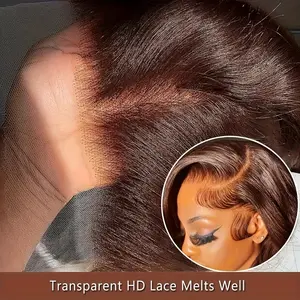 13x6 Chocolate Brown Lace Front Wig Human Hair 13x6 Hd Lace Front Wigs Human Hair Body Wave Frontal Wigs Human Hair Pre Plucked 180% Density Brown Wig for Women