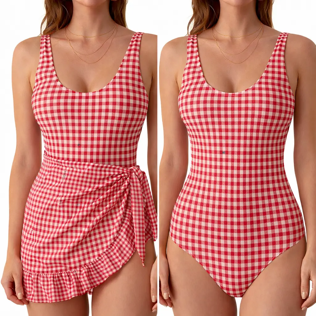 Women's One Piece Swimsuit Ruffle Cutout Swimdress Tummy Control V Neck Wrap Swimwear Swimming Sport Clothing Beach SwimWeek Vacationoutfits Summerstyle