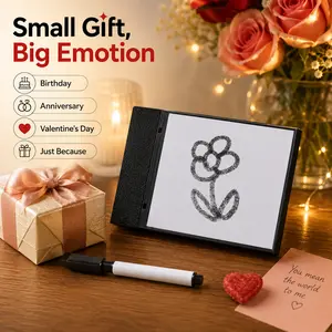 Birthday Surprise Gift Magic Flip Reveal Card, Cute Hidden Message Card with Marker & Adhesive Dots for Photos, Love Notes, Rings, Anniversary & Proposal Gifts