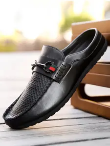 Men's Business Slippers, Solid Pattern, PU Upper Material, PVC Sole, Less Than Ankle Height, Casual Style, All Seasons, Footwear