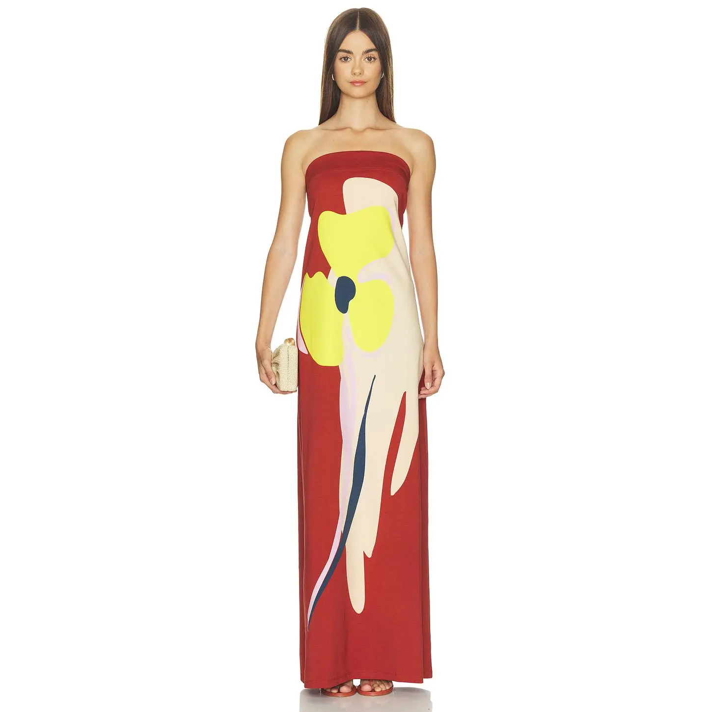 Essentiel Antwerp Jannick Printed Jersey Dress in Combo Faded Plum