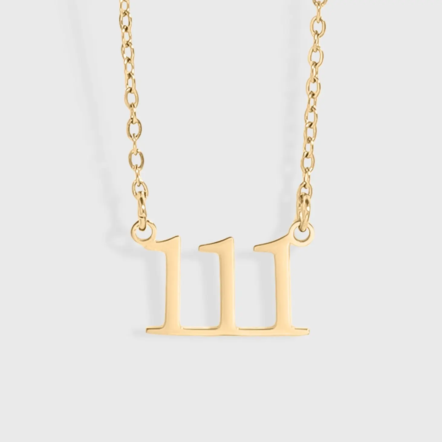 Angel Number Necklace - 111, 222, 333, 444 Necklace with 18K Gold PVD Stainless Steel Pendant for Women