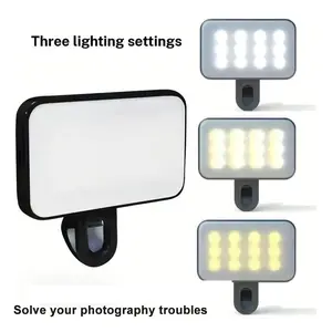 Portable Rechargeable LED MobilePayday FridanPhone Computer Fill Light, Mini Clip Fill Light, 3Light Modes, Compatible for iPhone 15/14/13/12/11Pro or Phones,Cameras, selfie Video, Zoom Meetings, Clip On,Adjustable, with Front & Back Clips christmas vlog