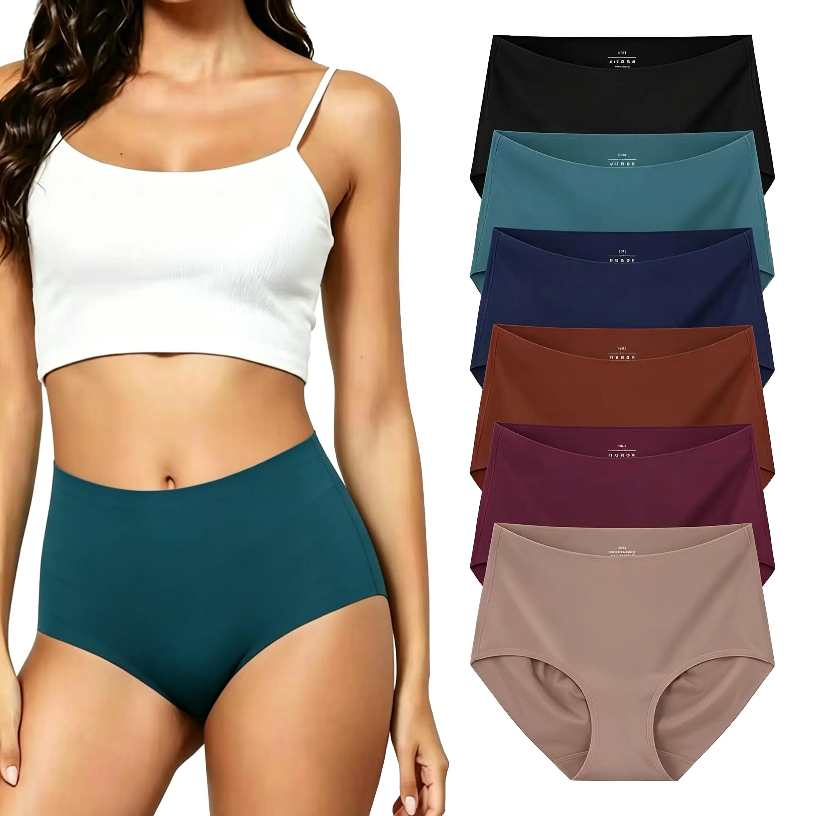 Women’s Tummy Control High-Waist Panties, Seamless Invisible No Roll-Down Shapewear Underwear, Soft Breathable Stretchy Fabric, Hip-Enhancing Comfort Fit, Plus Size Friendly, S-XXL, 4/6 Pack