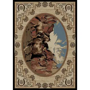 Mayberry Rug  2 ft. 3 in. x 7 ft. 7 in. Lodge King Great Escape Area Rug, Multi Color