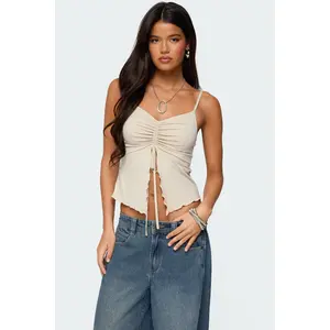 Landon Drawstring Split Front Top