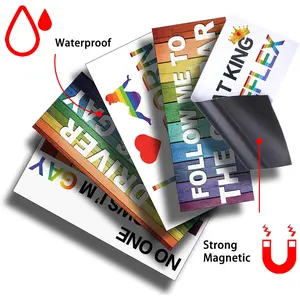 10 Pcs Magnetic Bumper Decals Funny LGBT Stickers Rainbow Waterproof Car Accessories for Truck Vehicle Luggage Window Refrigerator Classic Style