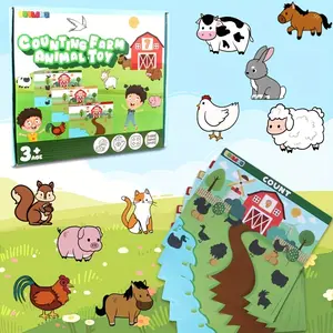 Roylanz Counting Farm Animal Math Toy Game, 3 Levels 1-20, Educational Cognitive Skill Booster, Christmas Classroom Gift for Kids