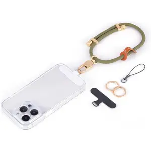 Cell Phone Wrist Strap 1, Tether Tab 2,Key Ringx2,Adjustable Phone Wristlet Strap 20cm-40cm,Hand Lanyard,(Green-G)