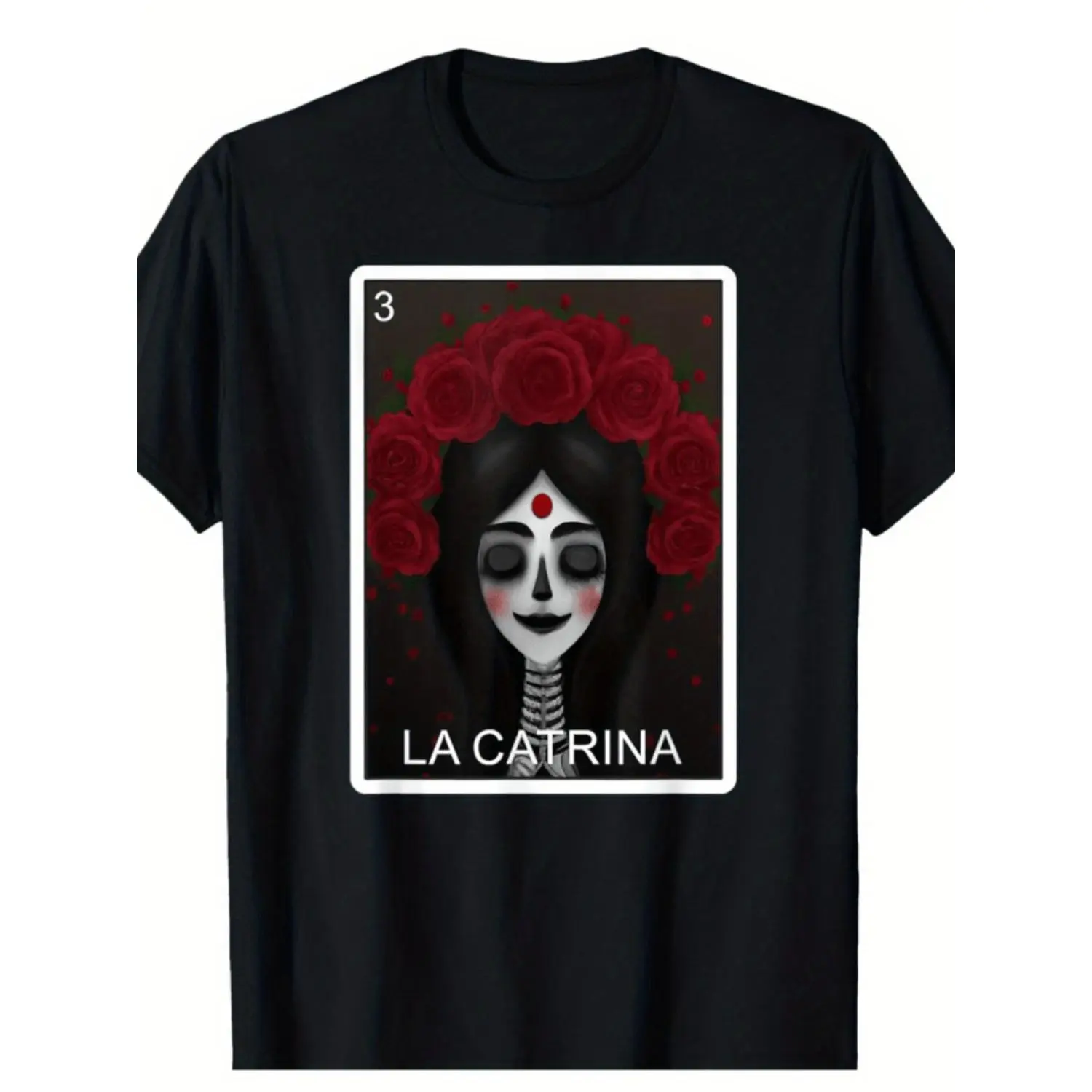 La Catrina Card Day Of Dead Mexican Lottery Card La Catrina T-Shirt