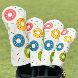 Donut Golf Club Head Cover, 1pc/4pcs Driver Fairway Hybrid Headcovers, Durable Protective Golf Accessories for Golfers