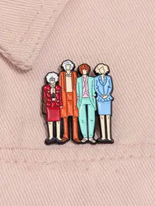 The Golden Girls Cartoon Brooch, Cute Fashion Vintage Alloy Badge for Women & Men, Enamel Pin Suitable for Backpacks, Jeans, Scarves, Hats Decoration