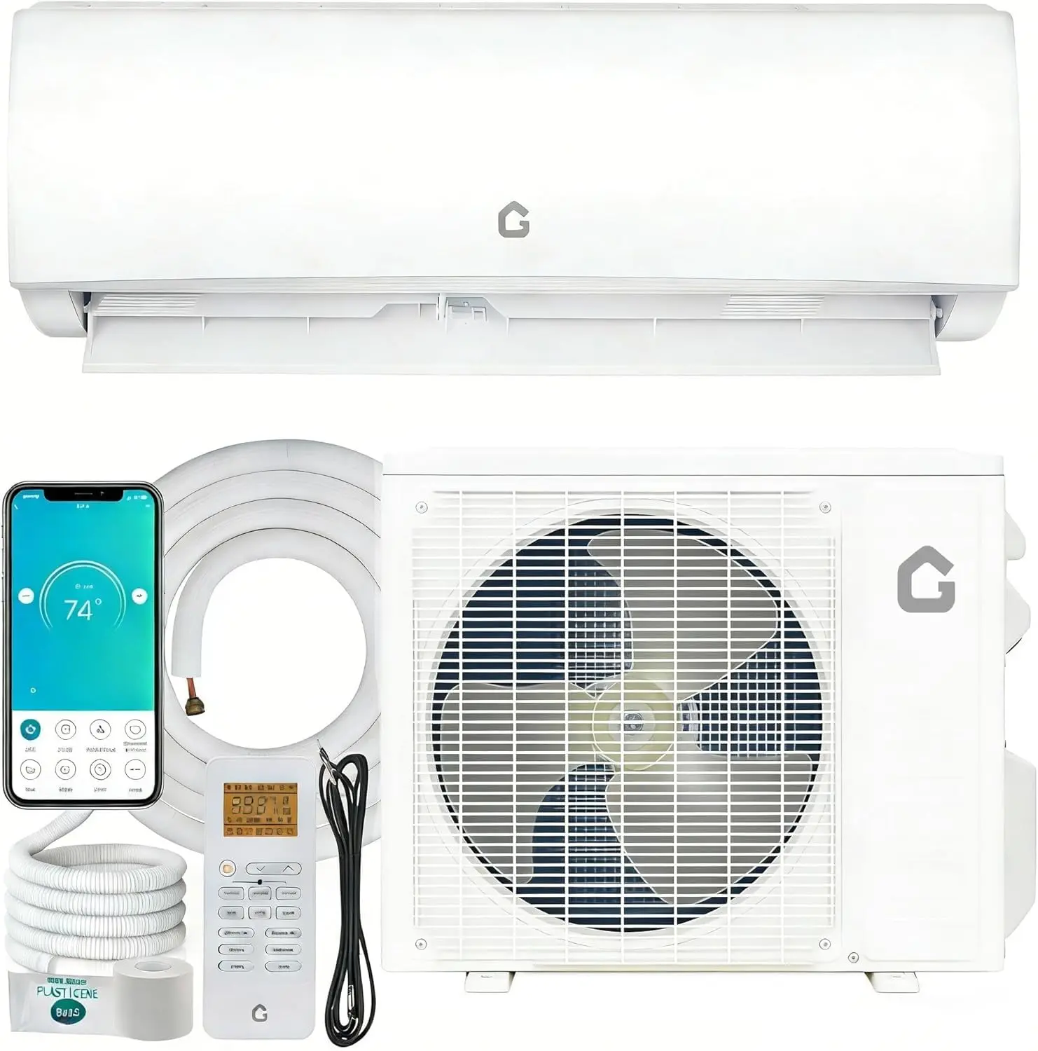 Garvee 11500 BTU Mini Split Air Conditioner, 17 SEER, 115V, WiFi Enabled, R32 Refrigerant Ductless Split AC with Metal Outdoor Unit
