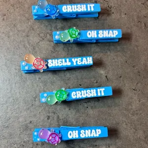 Cute Crush it turtle sports Clips & cheer pins! Perfect for clipping and pinning backpacks at gymnastics or cheer competition, softball or soccer game, volleyball or basketball tournament!