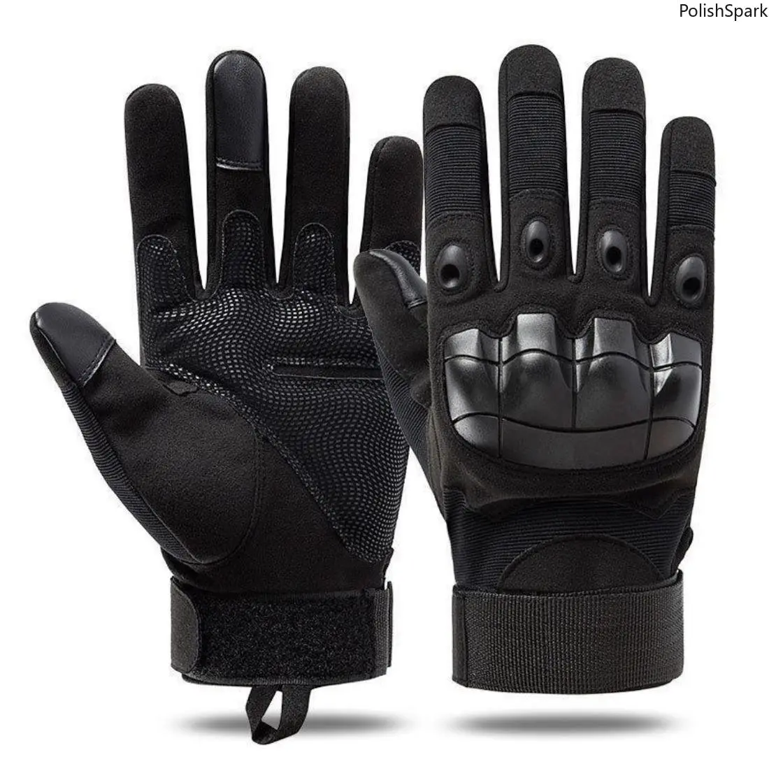Tactical Full-Finger Protective Gloves for Men with Hard Knuckle Guard - Breathable, Touchscreen Compatible & Non-Slip for Cycling and Hiking, Adjustable Strap Sports Gloves, Finger Protection Sports Gloves